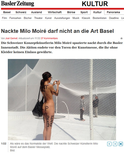 Nackte Künstlerin darf nicht an die Art Basel